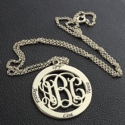Family Monogram Name Necklace Silver - The Handmade ™