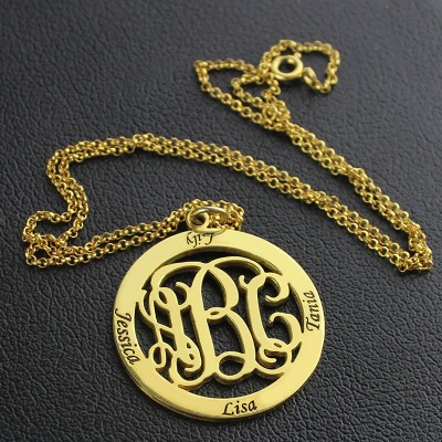 Family Monogram Name Necklace In Gold - The Handmade ™
