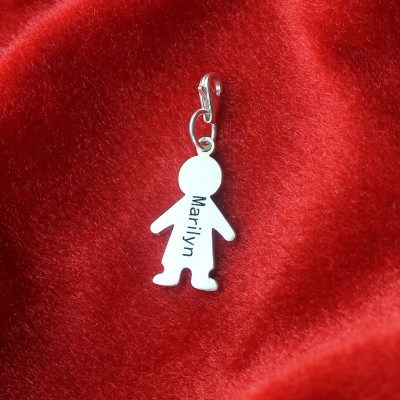 Personalised Boy Pendant on Lobster Clasp Silver - The Handmade ™
