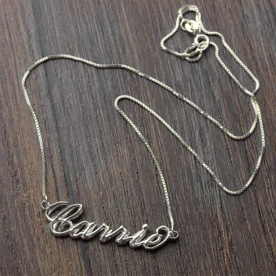 3D Carrie Name Necklace Silver - The Handmade ™