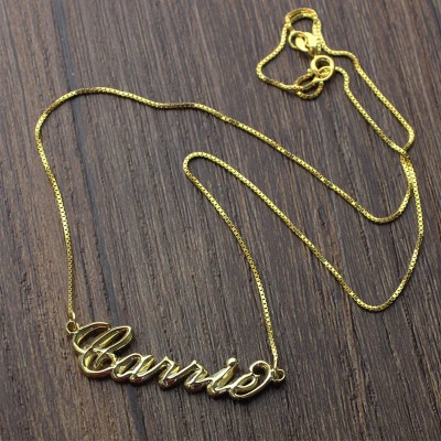3D Carrie Name Necklace Gold Plating - The Handmade ™