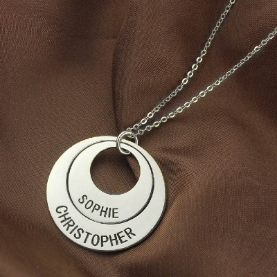 Engraved Ring Mother Necklace Silver - The Handmade ™