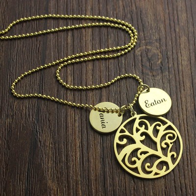 Family Tree Necklace With Name Charm For Mom - The Handmade ™
