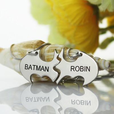 Batman Best Friend Name Necklace Silver - The Handmade ™