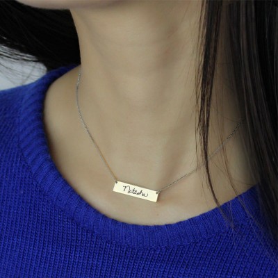 Necklace With Your Signature Bar Silver - The Handmade ™