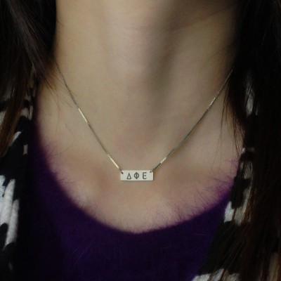 Alpha Gamma Delta Greek Letter Sorority Bar Necklace - The Handmade ™