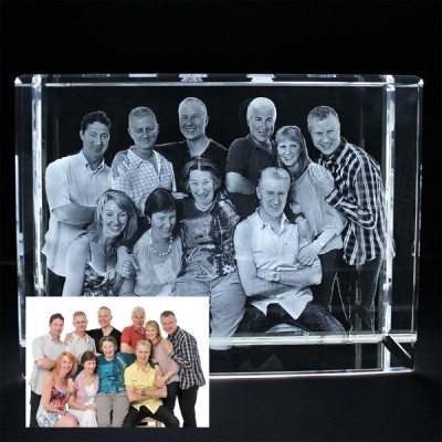 Personalised Crystal With 2D/3D Photo Engraved - The Handmade ™