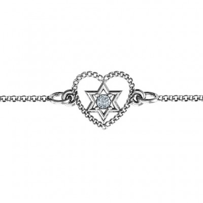 Chained Heart with Star of David Bracelet - The Handmade ™