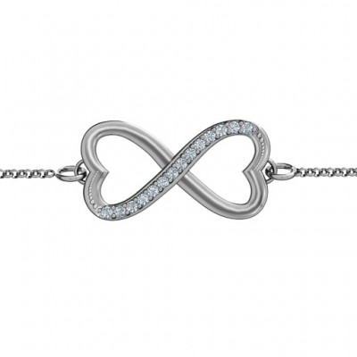 Double Heart Infinity Bracelet with Accents - The Handmade ™