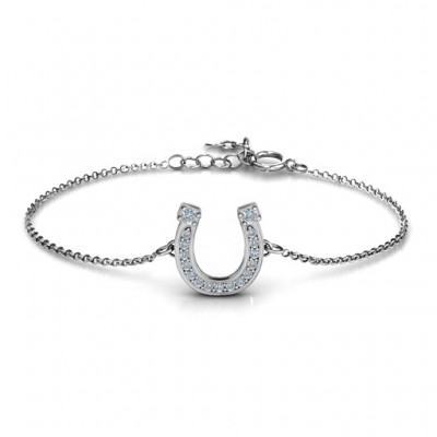 Horseshoe Bracelet with Two Stones and Accents - The Handmade ™