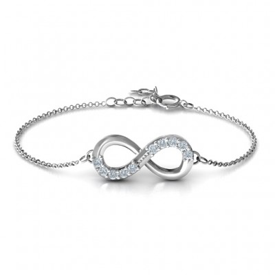 Silver Birthstone Accent Infinity Bracelet - The Handmade ™