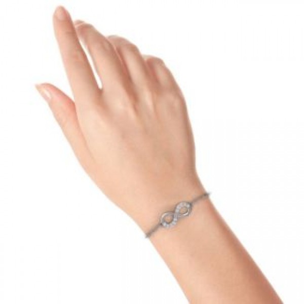 Silver Birthstone Accent Infinity Bracelet - The Handmade ™