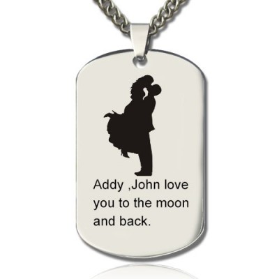 Faill In Love Couple Name Dog Tag Necklace - The Handmade ™