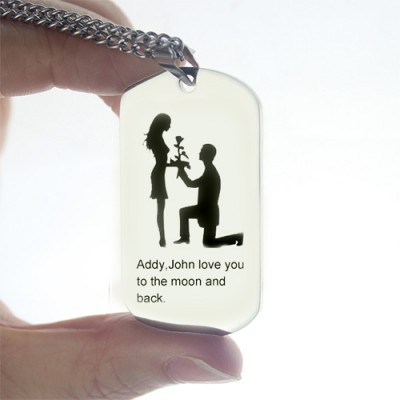 Marriage Proposal Dog Tag Name Necklace - The Handmade ™