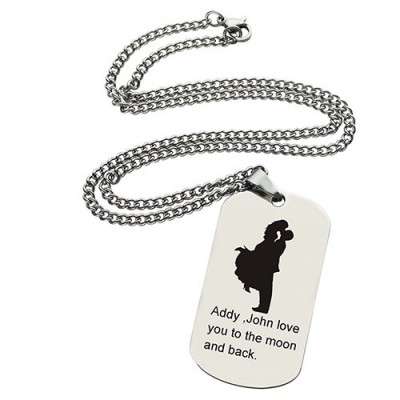 Faill In Love Couple Name Dog Tag Necklace - The Handmade ™