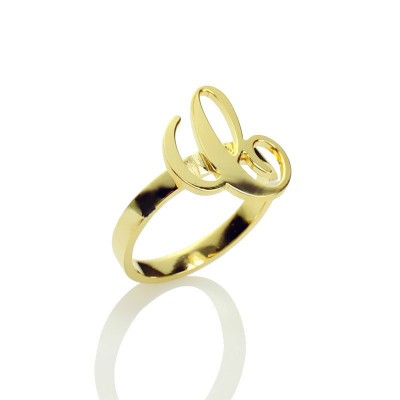 Personalised Carrie Initial Letter Ring Gold - The Handmade ™