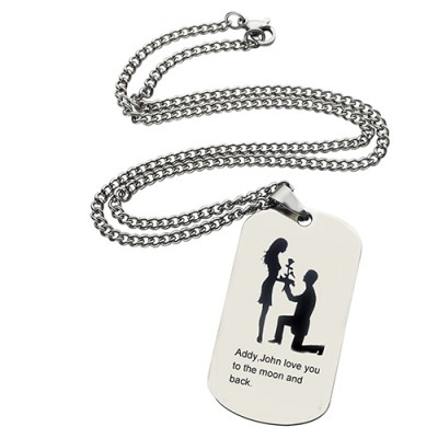 Marriage Proposal Dog Tag Name Necklace - The Handmade ™