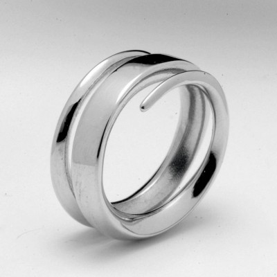 White Gold Full Spiral Ring - The Handmade ™
