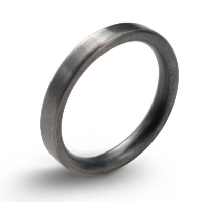 3mm Brushed Matte Flat Court Silver Wedding Ring - The Handmade ™
