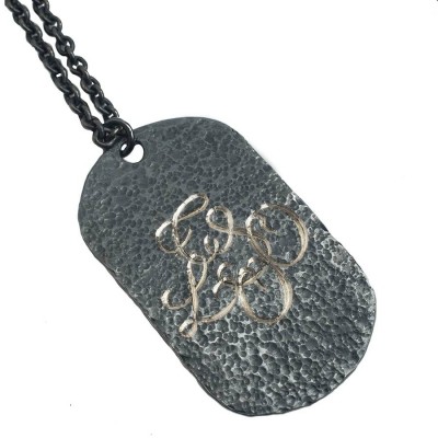 Oxydised Military Tag Necklace - The Handmade ™
