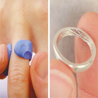 White Gold Bespoke Fingerprint Ring - The Handmade ™