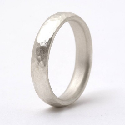 Thin Silver Hammered Ring - The Handmade ™