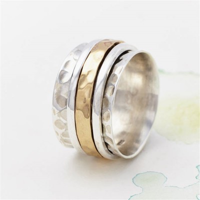 Karma Bronze And Silver Spinning Ring - The Handmade ™