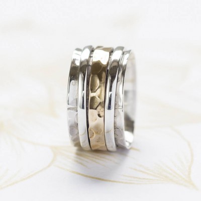 Karma Bronze And Silver Spinning Ring - The Handmade ™