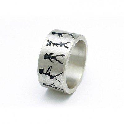 Capivara Cave Art Silver Band Ring - The Handmade ™