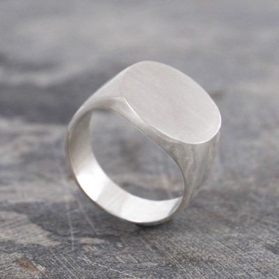Mens Silver/Gold Circular Signet Ring - The Handmade ™