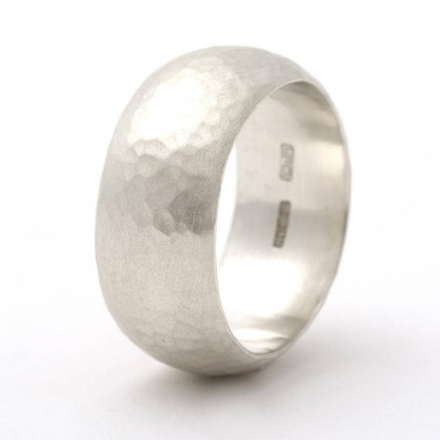 Chunky Silver Rounded Hammered Ring - The Handmade ™