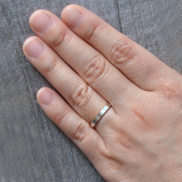 2mm Flat Wedding Band Wedding Ring Stackable - The Handmade ™