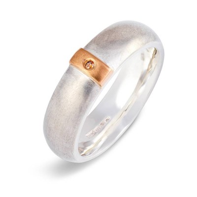 Cognac Diamond Linear Ring - The Handmade ™