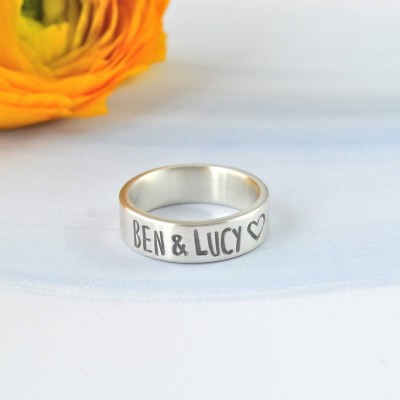 Couples Personalised Silver Band - The Handmade ™