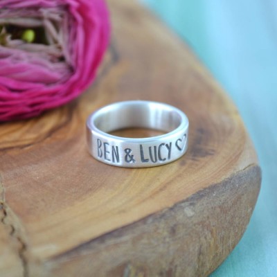 Couples Personalised Silver Band - The Handmade ™