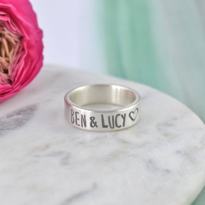 Couples Personalised Silver Band - The Handmade ™