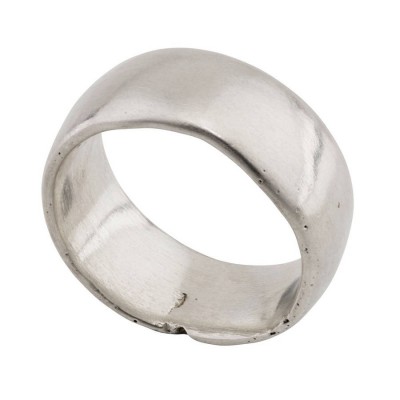 Silver Domed Sand Cast Wedding Ring - The Handmade ™