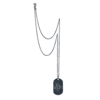 Oxydised Military Tag Necklace - The Handmade ™