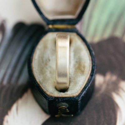 Gents Brushed Pillow Wedding Ring In Gold - The Handmade ™