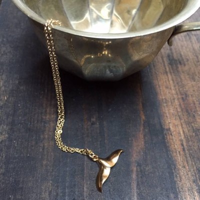 Gold Whale Tail Pendant Necklace - The Handmade ™