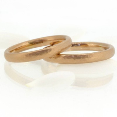 Hammered Comfort Fit Wedding Ring, Gold - The Handmade ™
