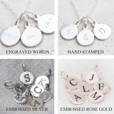 Hand Stamped Silver Charm Necklace - The Handmade ™