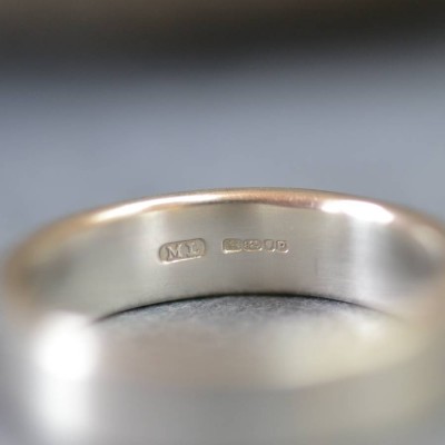 Satin Silver Rectangular Wedding Ring - The Handmade ™