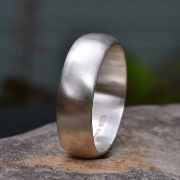 Silver Satin Finish Wedding Ring - The Handmade ™