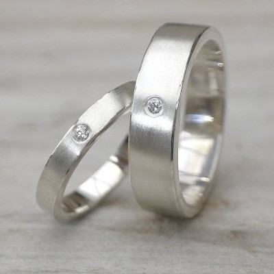 His And Hers Silver Wedding Rings - The Handmade ™