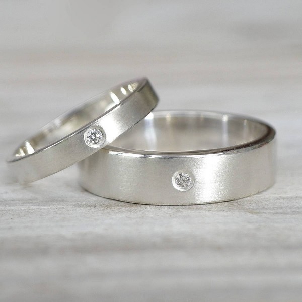 His And Hers Silver Wedding Rings - The Handmade ™