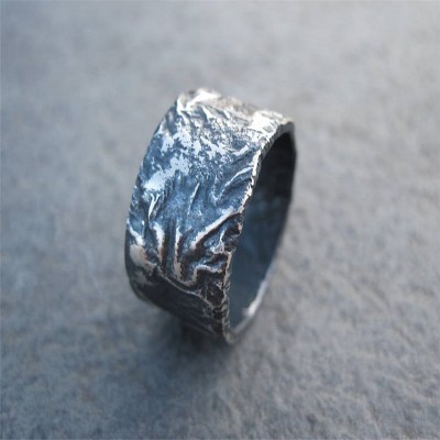 Silver Rocky Outcrop Broad Ring - The Handmade ™