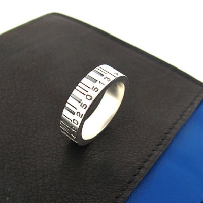 Medium Silver Barcode Ring - The Handmade ™