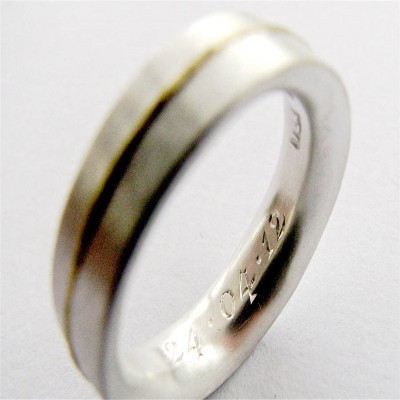 Medium Silver Ring With Gold Detail - The Handmade ™