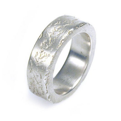 Medium Silver Concrete Ring - The Handmade ™